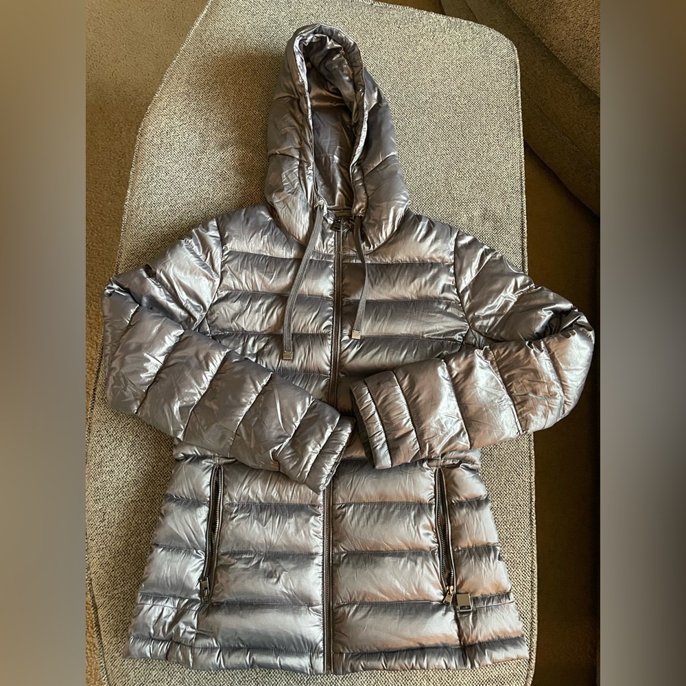Calvin Klein Metallic hooded jacket XS.